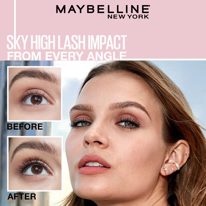 Maybelline New York Black Mascara for Extremely Long Eyelashes Lash Sensational Sky High Mascara Very Black