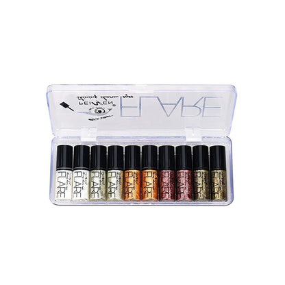 Kit 10 Colors Flair Glitter Eyeliner